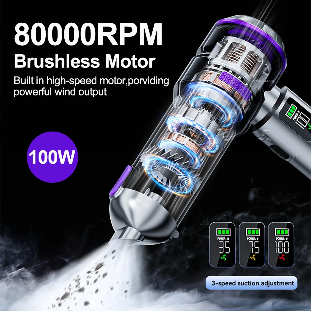 Car Vacuum Cleaner 17000Pa Powerful Portable HandHeld Vacuum Cleaner for Car Home Wireless Vacuum Cleaner High Power Mini Blower