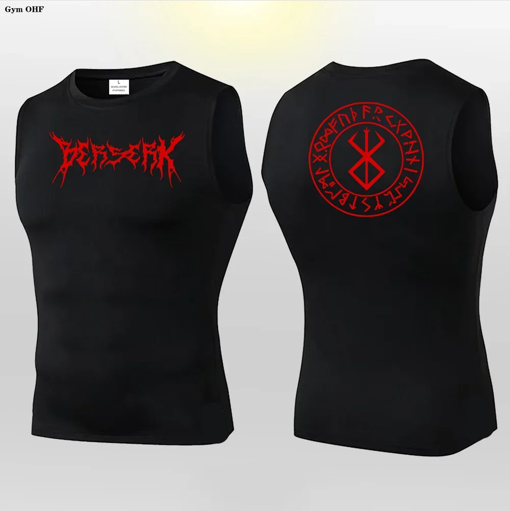 Débardeur de Compression Homme 2026 Anime Berserk Guts Imprimé – Gilet de Sport Séchage Rapide pour Musculation et Fitness – Maillot de Corps Sans Manches pour Hommes