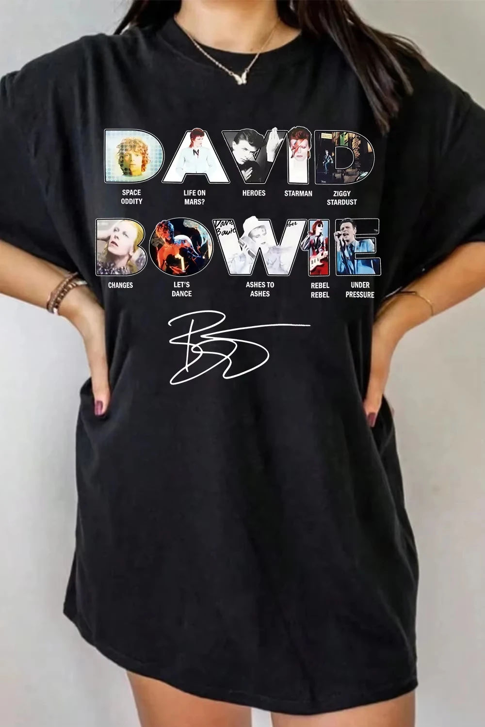 David Bowie Eras Typography Signed Merch 2026 New T shirt Unisex Men‘s Women's T-Shirts Y2k Fans Vintage Casual Tees