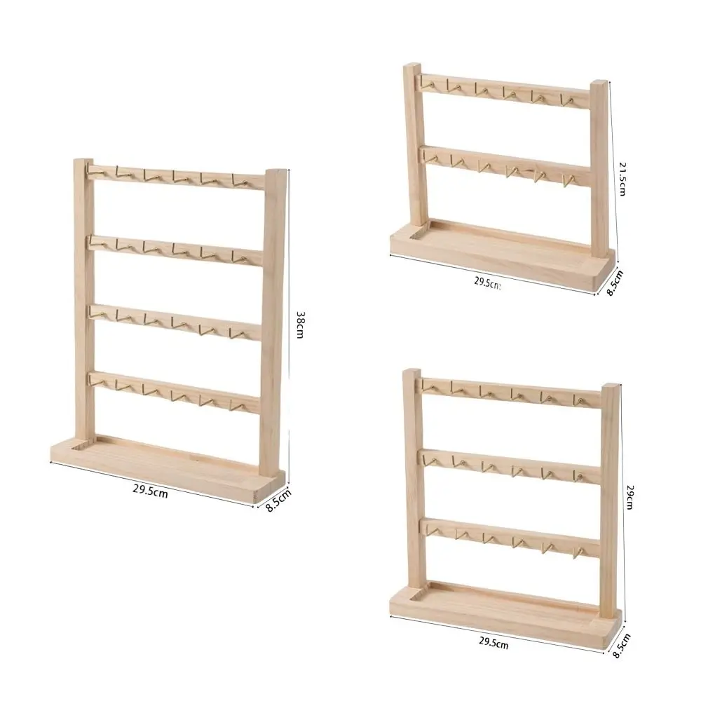 Showcase Wooden Necklaces Easel Solid Wood Removable Jewelry Collection Rack with Hooks Earrings Jewelry Hanging - view 3