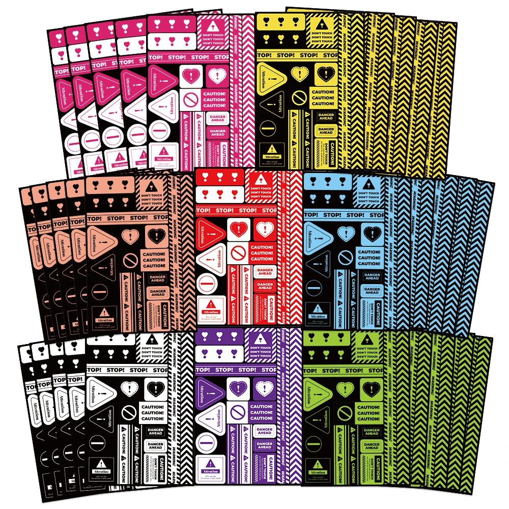 

8/16sheets Funny Cordon Warning Sign Cartoon Puzzle Stickers Make a Face Children DIY Assemble Jigsaw Decals Decoration Supplies