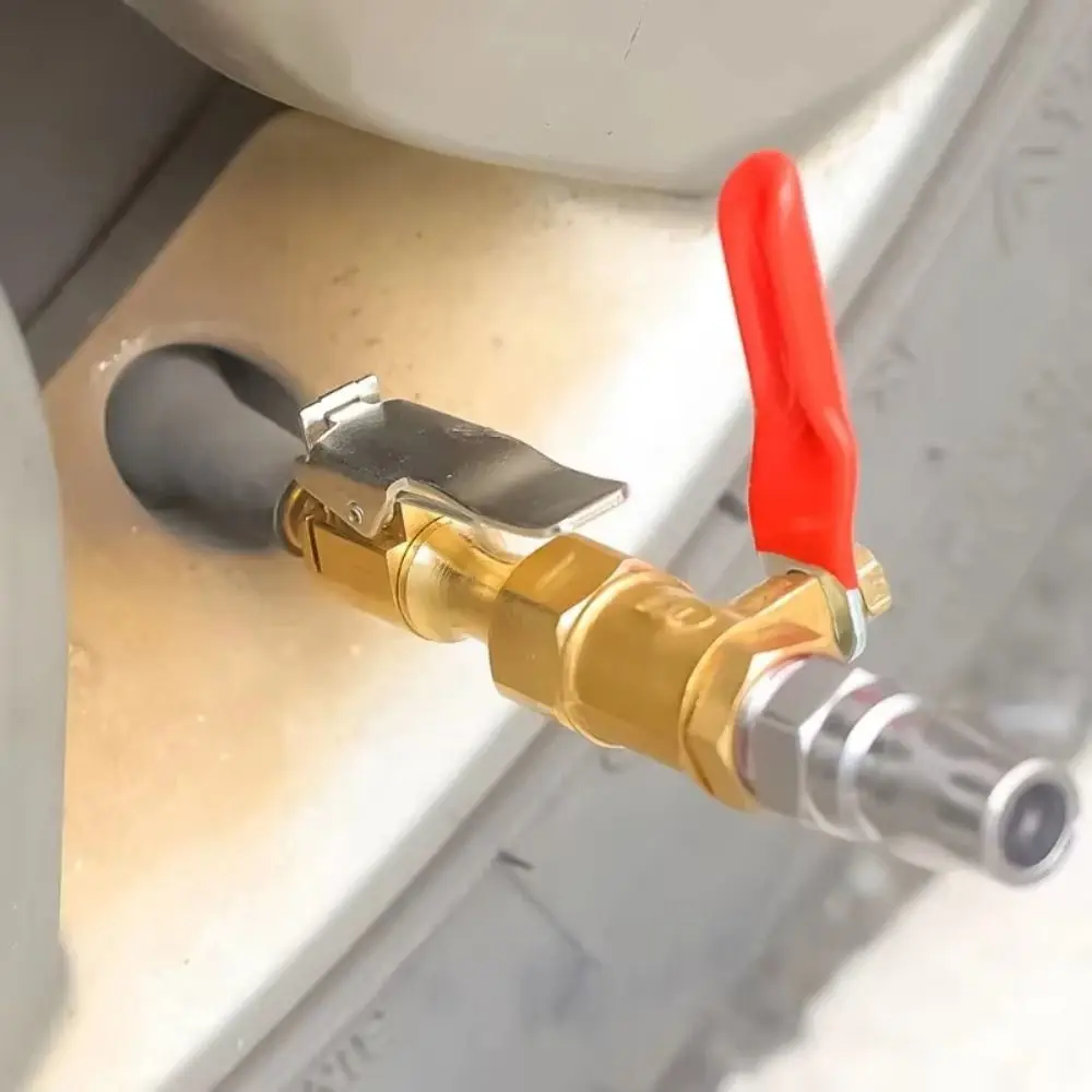 Quick Release Tire Inflator Chuck Lock On Design Quick Inflation Air Compressor Adapter Quick Connector Valve Air Chuck