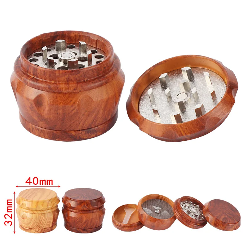 Mini Resin Wood Tobacco Grinder Creative Manual Herb Spice Crusher Smoking Accessories