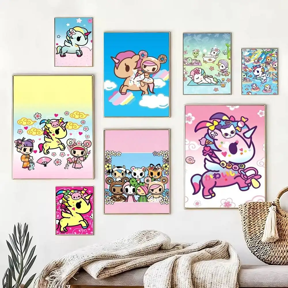 Постер T-Tokidoki-S, водонепроницаемая настенная наклейка для бара, гостиной, винтажный декор, высококачественная печать, подарок.