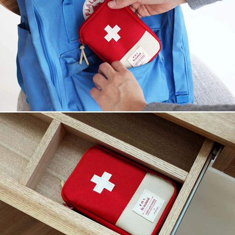 Car Portable Medicine Bag Cute First Aid Kit Medical Emergency Kits Organizer Outdoor Household Medicine Pill Storage Bag Travel