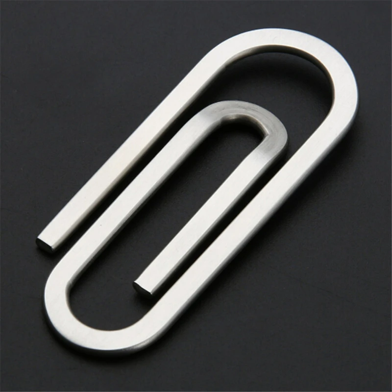 Money Clips Creative Stainless Steel Metal Paper Clip Holder Folder Banknote Hot Sale Clip Silver 2024 New