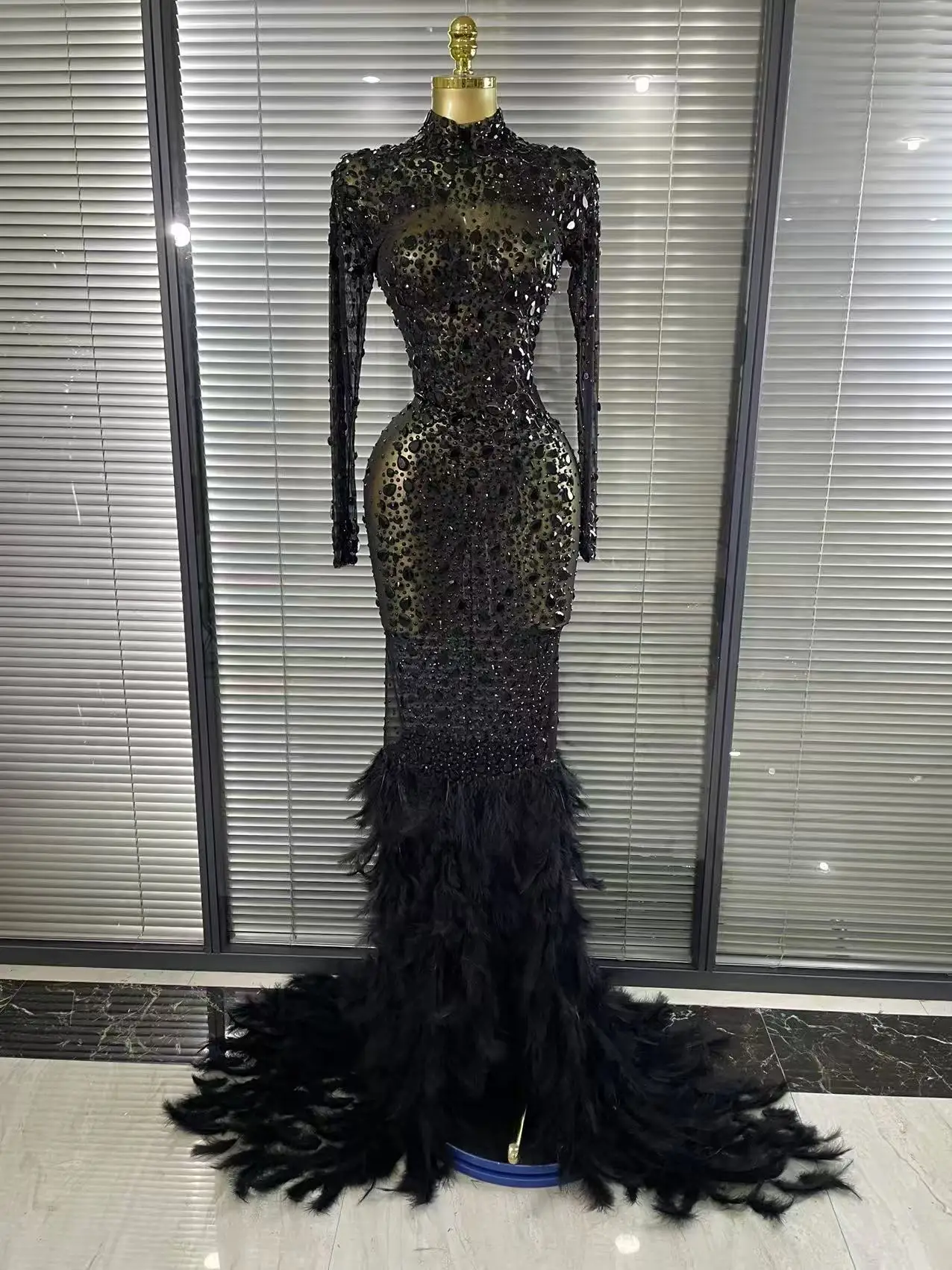 african lace prom dress Burgundy Beaded Lace 3D Rose African American Prom Dress