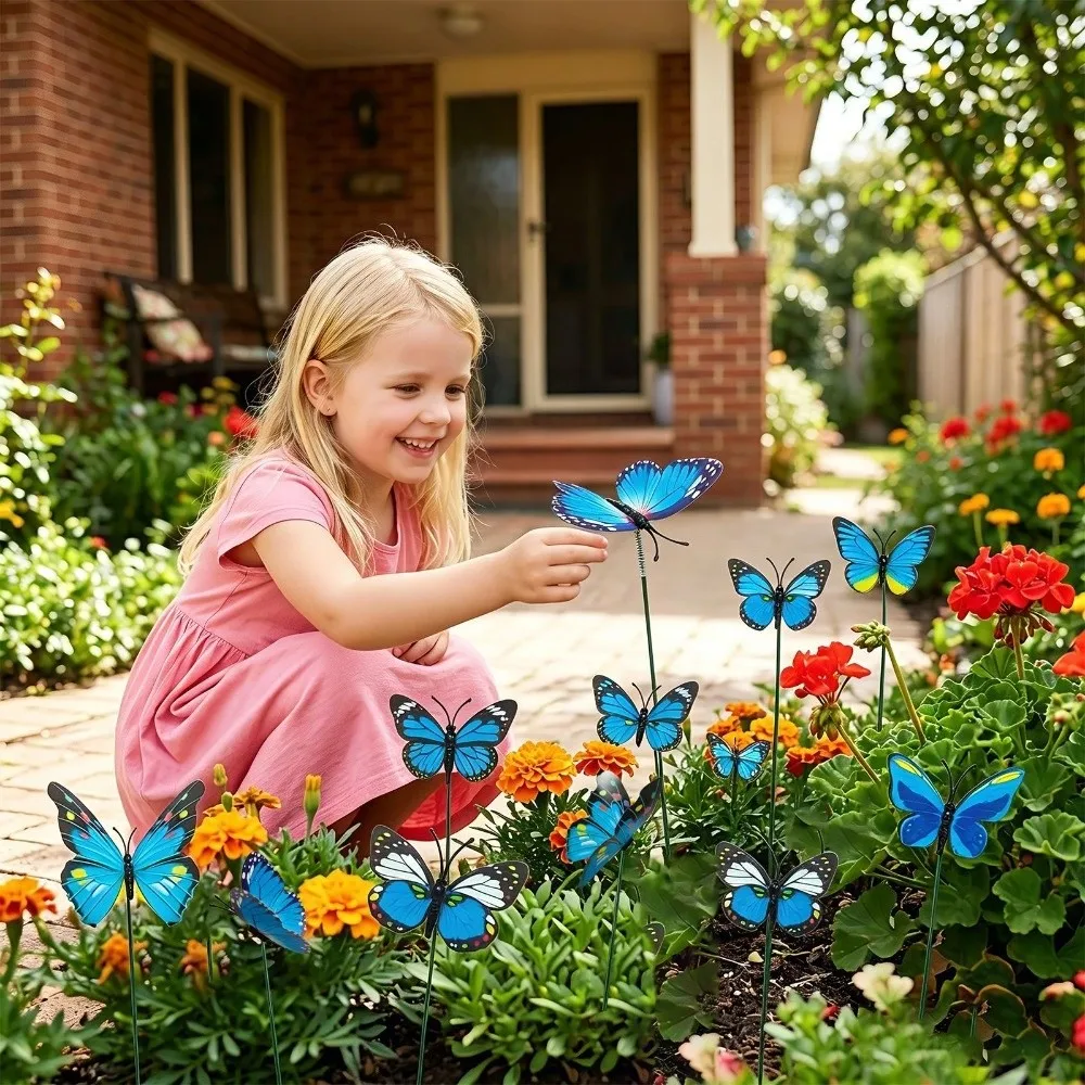 Colorful Butterfly Stakes Plant Plug Lifelike Simulation Butterfly Ornaments Dreamlike Multi-purpose