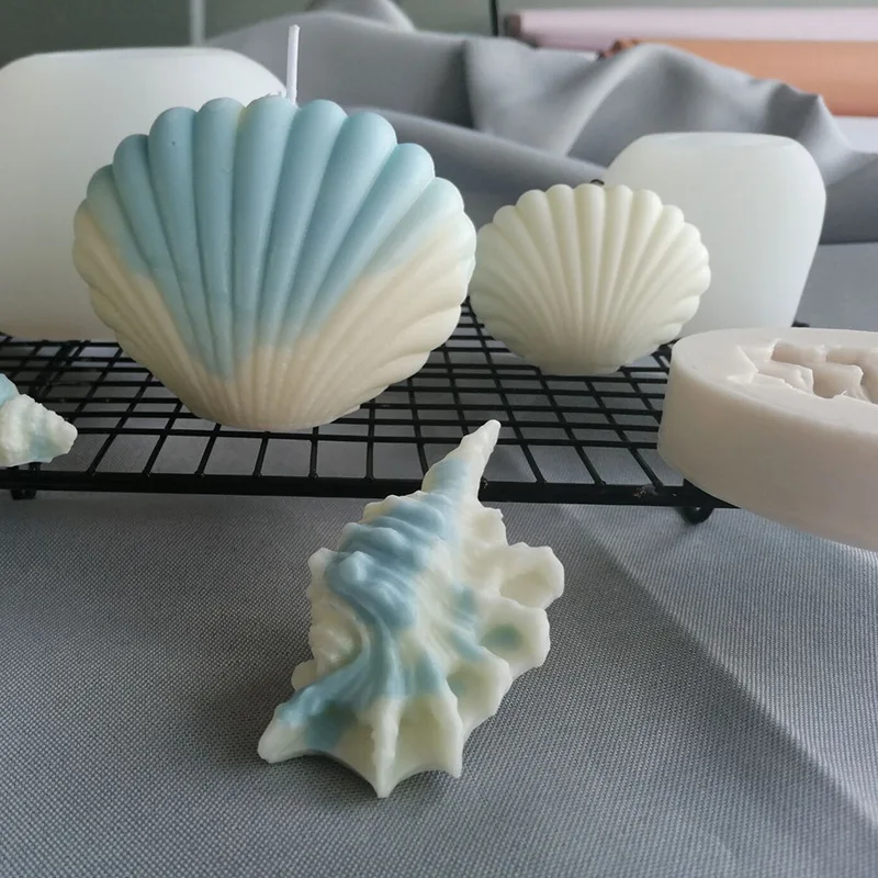 Simulation Conch Shell DIY Silicone Mold Handmade Tool Ocean Series Conch Scented Candle UV Cyrstal Silicone Mold