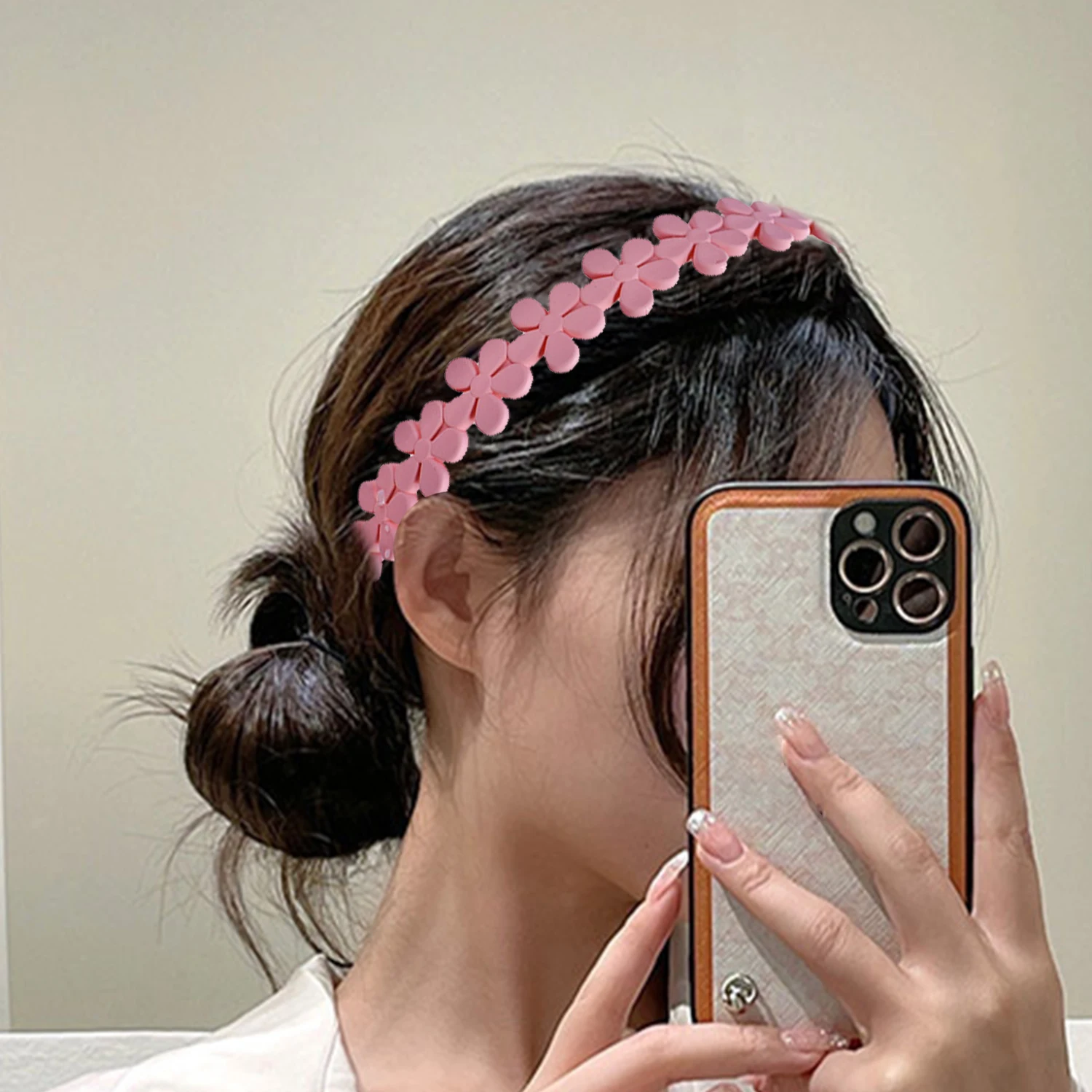 1 PC Sweet Full Flower Shaped Plastic Headbands For Women Girls Candy Color No Slip Hairbands Hair Hoop Hair Accessories