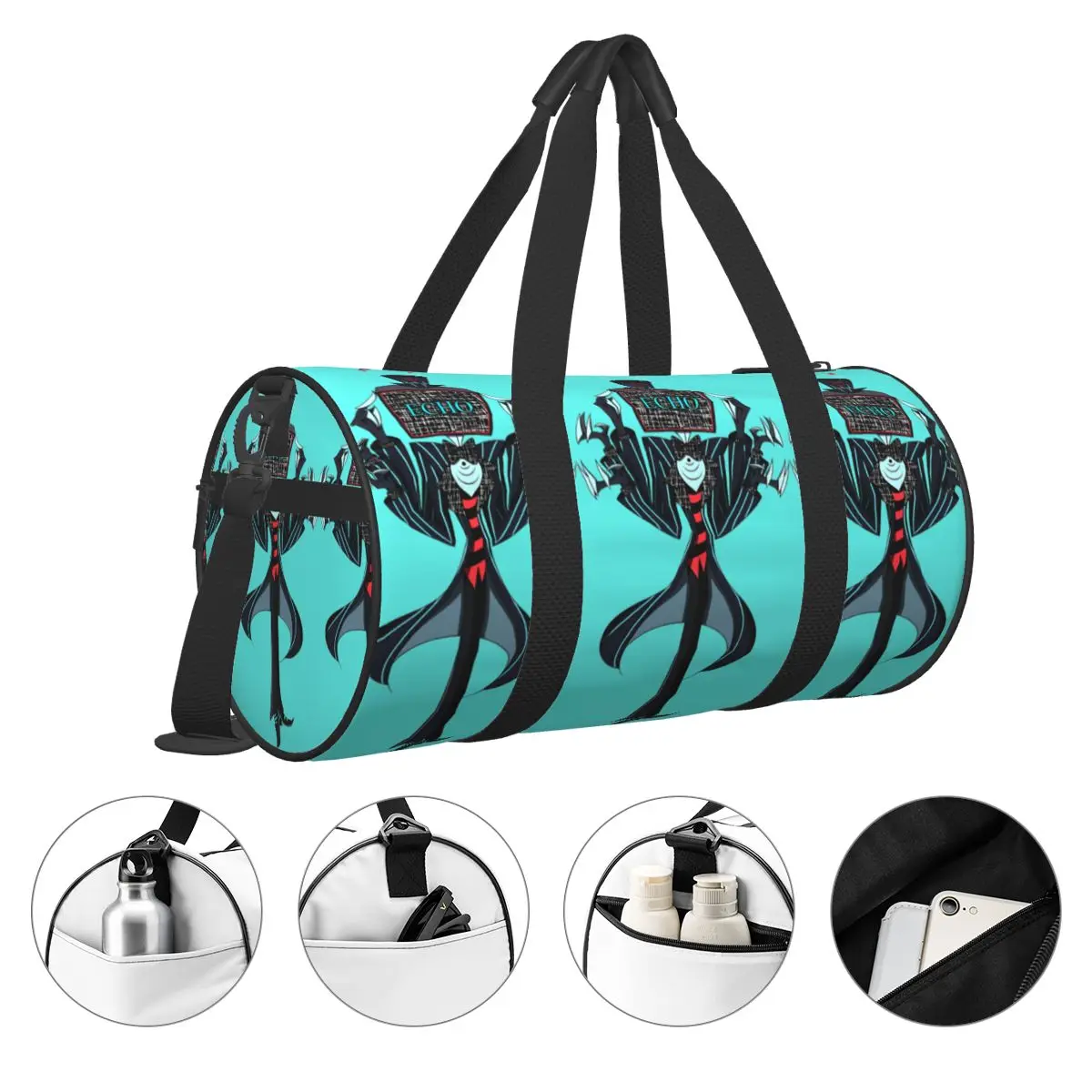 Bolsa de gimnasio Vox ECHO Hazbins Hotels, bolsa deportiva, accesorios de gimnasio, Fan Art, bolso de diseño impermeable para hombre, bolsa de entrenamiento Retro para Fitness