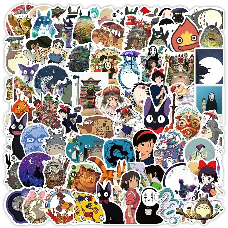 جديد Agan Studio Ghibli ملصقات 100 قطعة مقاوم للماء الفينيل أنيمي ملصقات للأطفال المراهقين الكبار سكيت الكمبيوتر المحمول