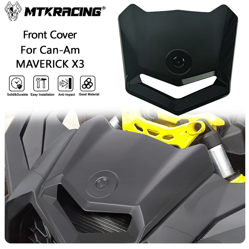 MTKRACING Front cover For Can-Am MAVERICK X3 2017-2023 Front Turbo Hood Facia Scoop Cover UTV Accessories