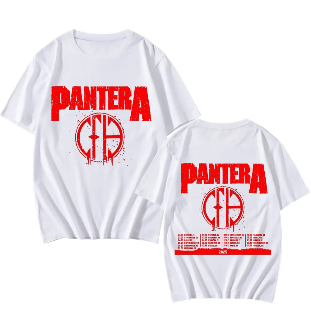 Pandora Band 2025 TURE T-shirt Men's Cotton Short Sleeved Tops Loose Hard Core Heavy Metal Rock Band Surrounding Clothing Tees