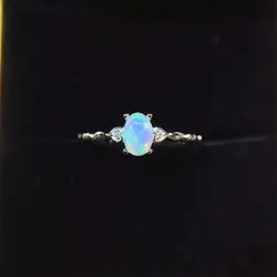 Natutal Opal 4x6mm Rings for Women 925 Silver Wedding Rings Jewelry for Women Simple Design Luxury Ring