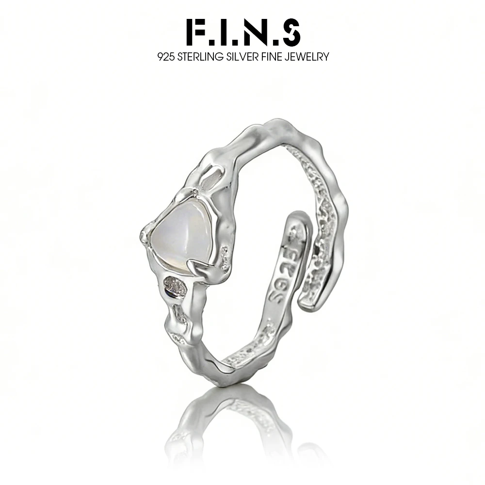

Кольцо F.I.N.S Liquid Love Heart Opal из стерлингового серебра S925, минималистичный стиль, нерегулярная форма, регулируемое, изысканное ювелирное украшение, подарок
