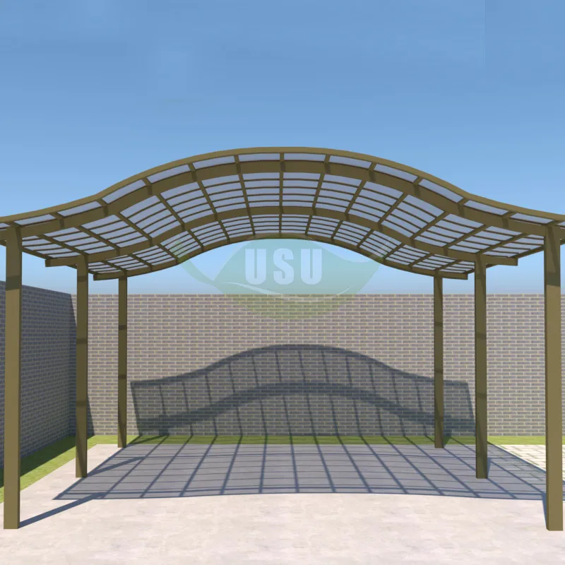 

Park Garden Outdoor Glass Roof Metal Car Garage Port Storage Garage Carport Elegant Aluminium