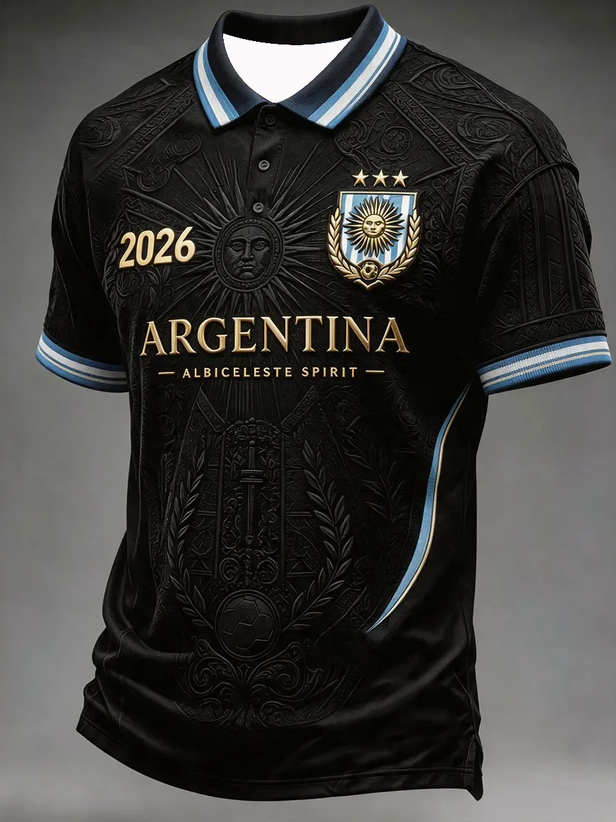 2026 Edition Argentine Fan Football Polo Shirt - 3D Print - Comfortable and Breathable - Suitable for Both Men and Women
