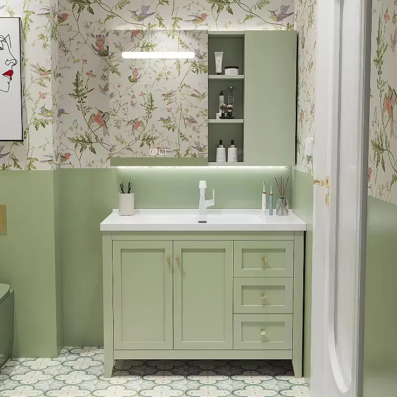 

Custom American bathroom cabinet Antique floor-to-ceiling bathroom vanity with sink