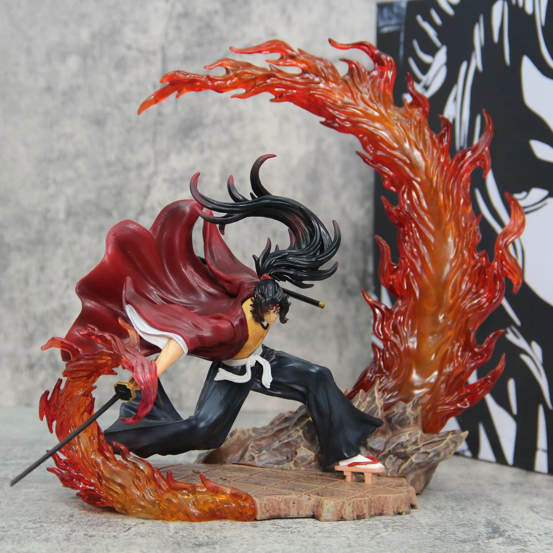 Demon Slayer Anime Figuren Tsugikuni Yoriichi Action Figure Met Licht 23Cm Pvc Standbeeld Beeldje Model Pop Speelgoed Kerstcadeaus