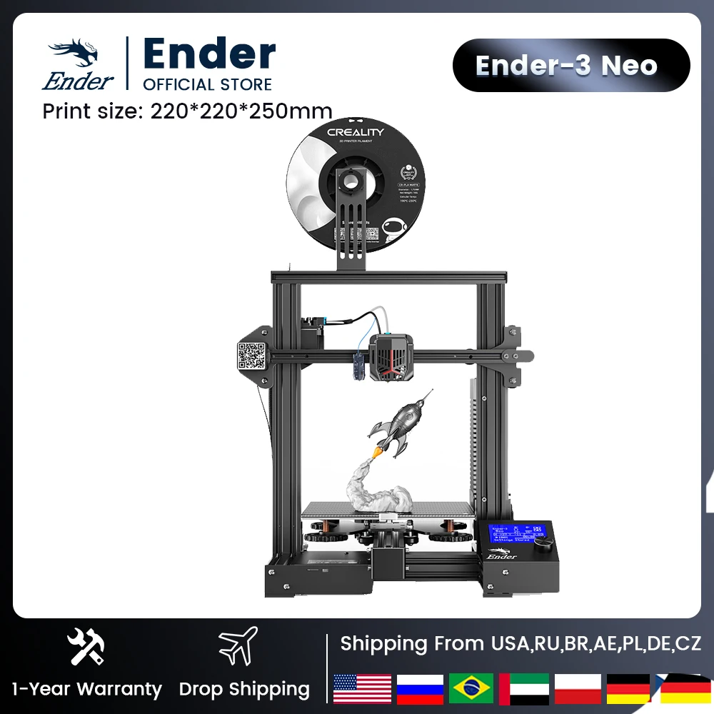 Creality Ender-3 Neo 3D Printer With CR Touch Auto-Leveling Full-Metal Bowden Extruder 32 Bits Silent Motherboard