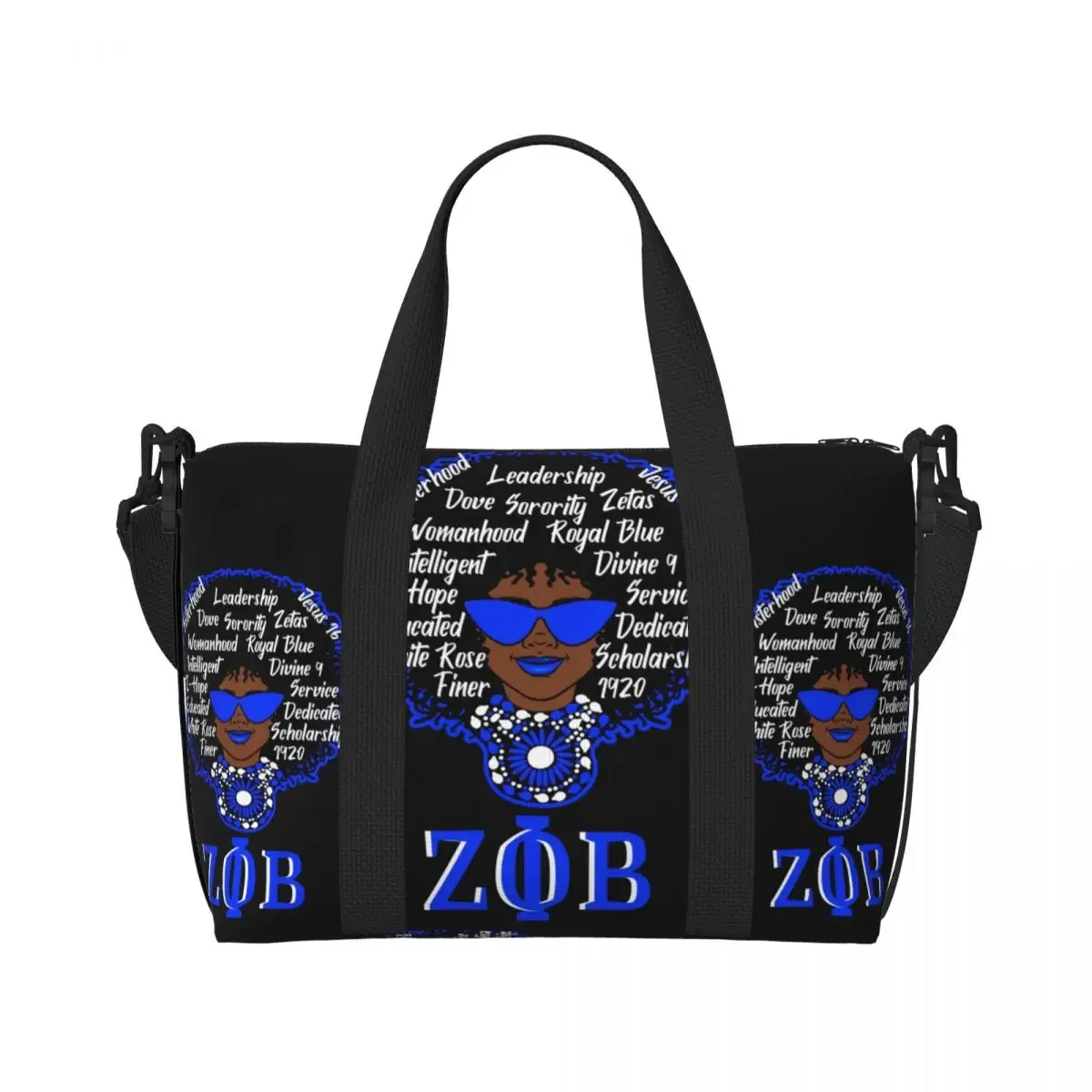 مخصص زيتا امرأة حقيبة حمل على الشاطئ المرأة فاي بيتا نادي نسائي ZOB مقصورة كبيرة رياضة حقائب السفر الشاطئ