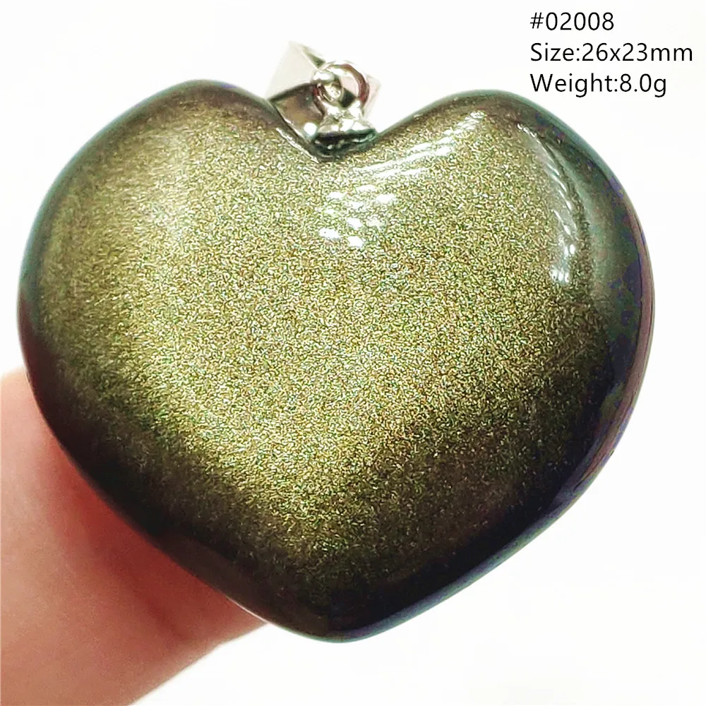 

Natural Gold Obsidian Heart Pendant Jewelry Love Women Men Water Drop Flash Light Gemstone Gold Obsidian Necklace Rare AAAAAA