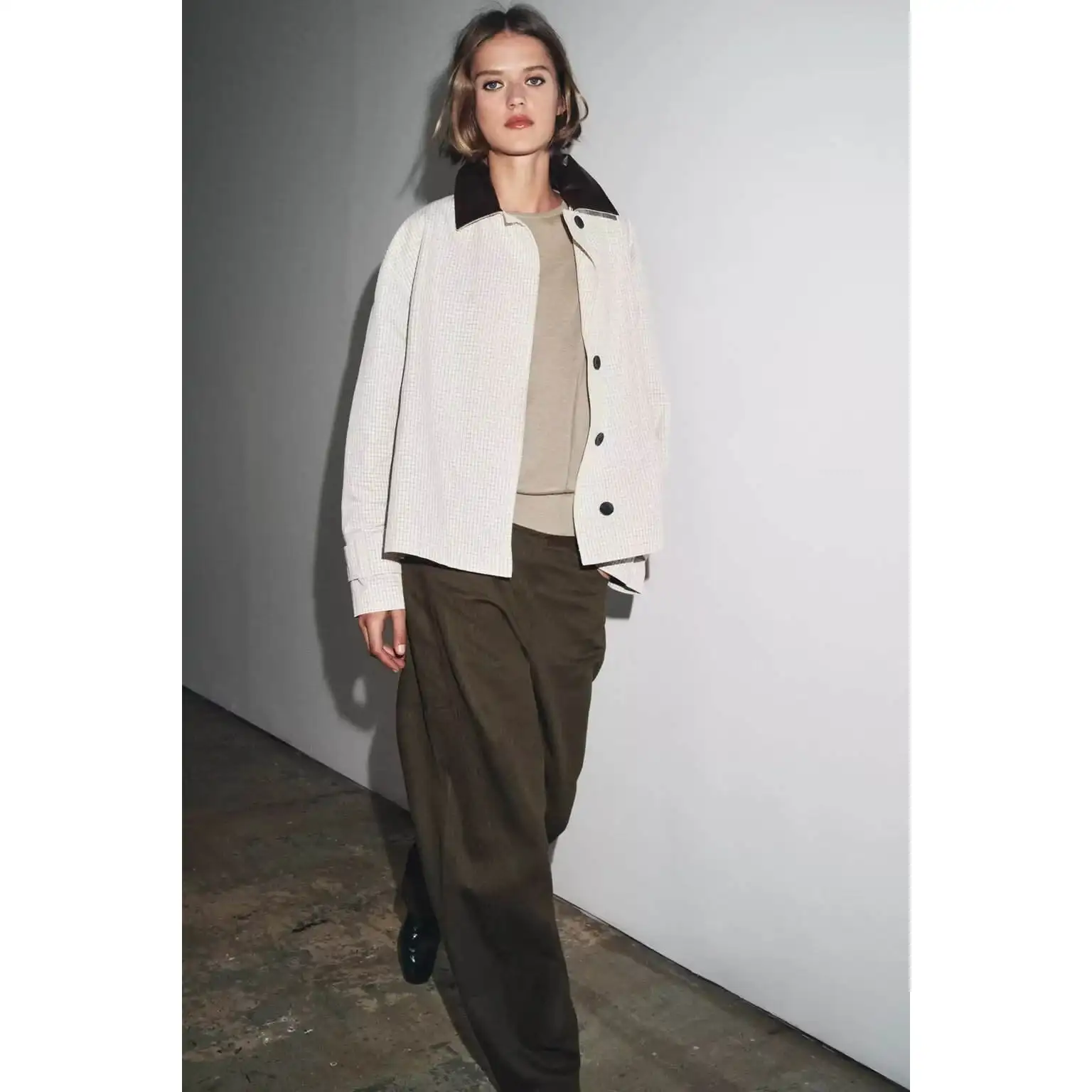 ZBZR Faion ort Cappotto con colletto effetto pelle Donna Autunno Nuovo Sle Calore Gioventù Fibra di poliestere 00% Sle europeo