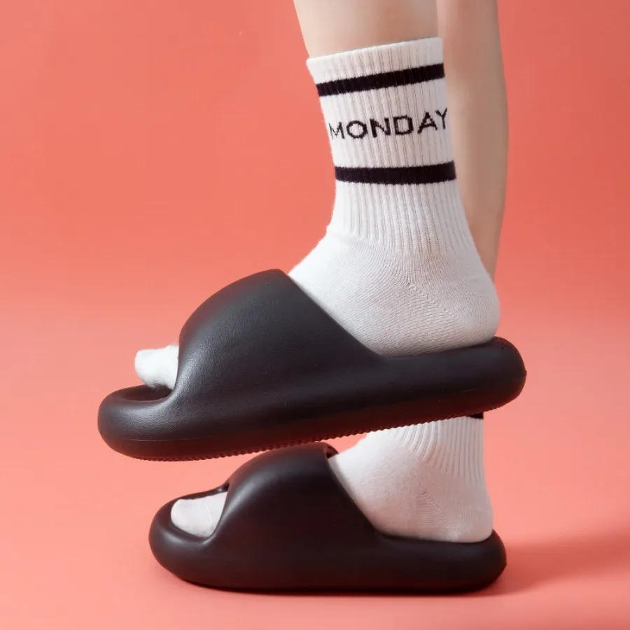 

Women Summer Concise EVA Slippers Men Soft Home Slides Couples Bathroom Non-slip Sandals Adults Comfortable Outdoor Beach Shoes