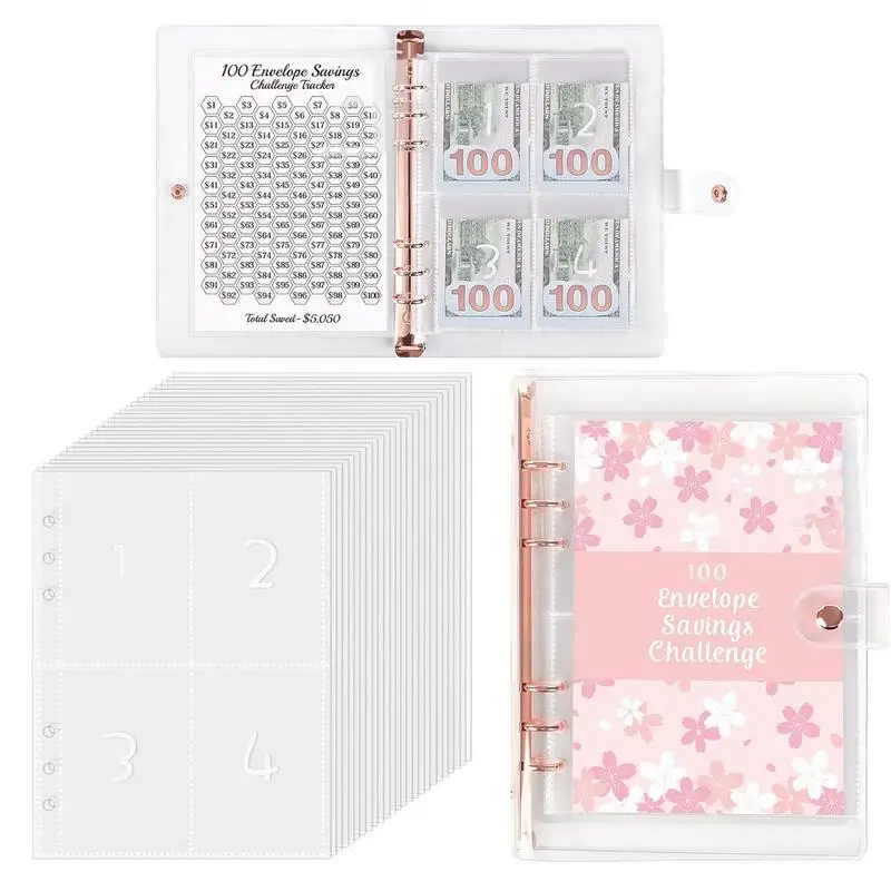 المال التحدي الموثق مع محفظة الميزانية ، 100 أيام ، مخطط المحفظة ، تحديات الادخار المحمولة ، حفظ 5 050 ، 100 أيام