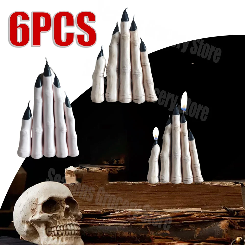 

Страшные свечи на палец для Хэллоуина украсят жуткую атмосферу в помещении с декоративными реквизитами