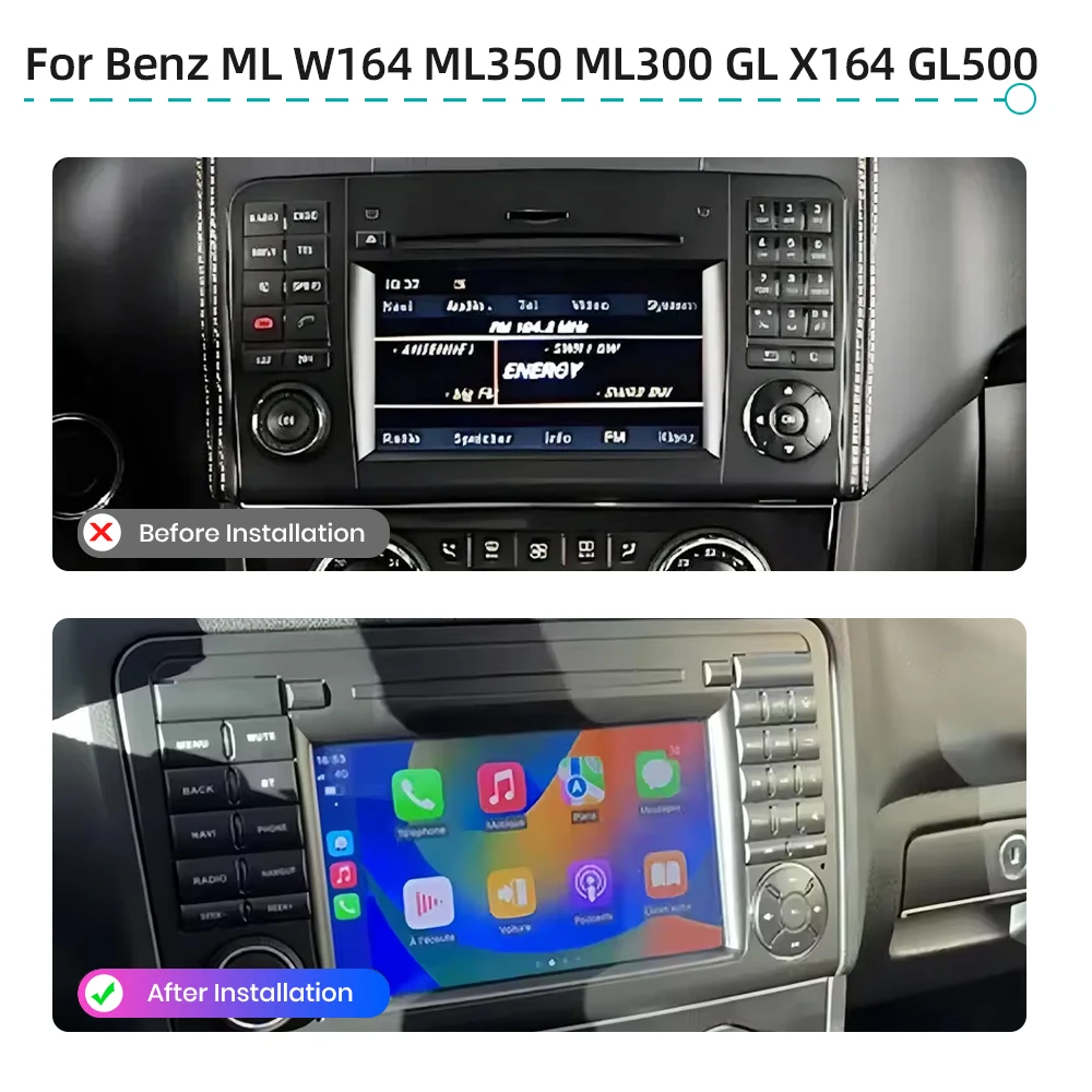 أندرويد 14.0 لمرسيدس بنز ML W164 ML350 ML300 GL X164 GL500 CarPlay واي فاي الملاحة DSP راديو السيارة مشغل فيديو الوسائط المتعددة #2