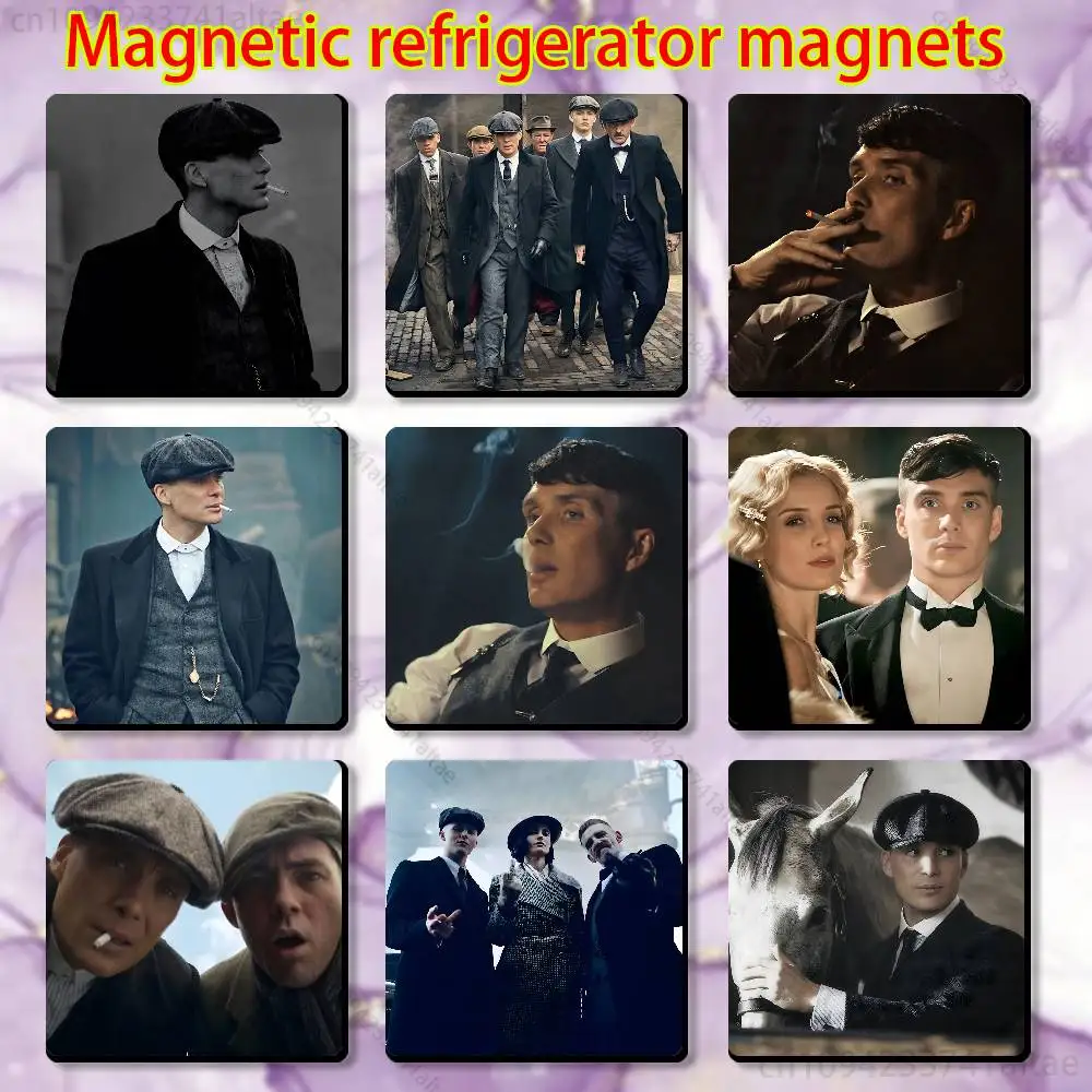 

P-Peaky B-Blinders Movie Fridge Magnet Personalized Magnetic Durable Plastic Square Picture Surface Fridge Magnets