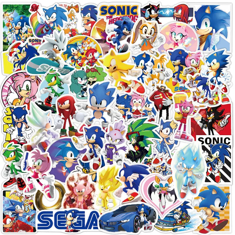 

Cartoon Sonic Stickers Changeable DIY Hedgehog Anime Toys Cartoon Graffiti Sticker for Water Bottle Laptop Luggage Decoration