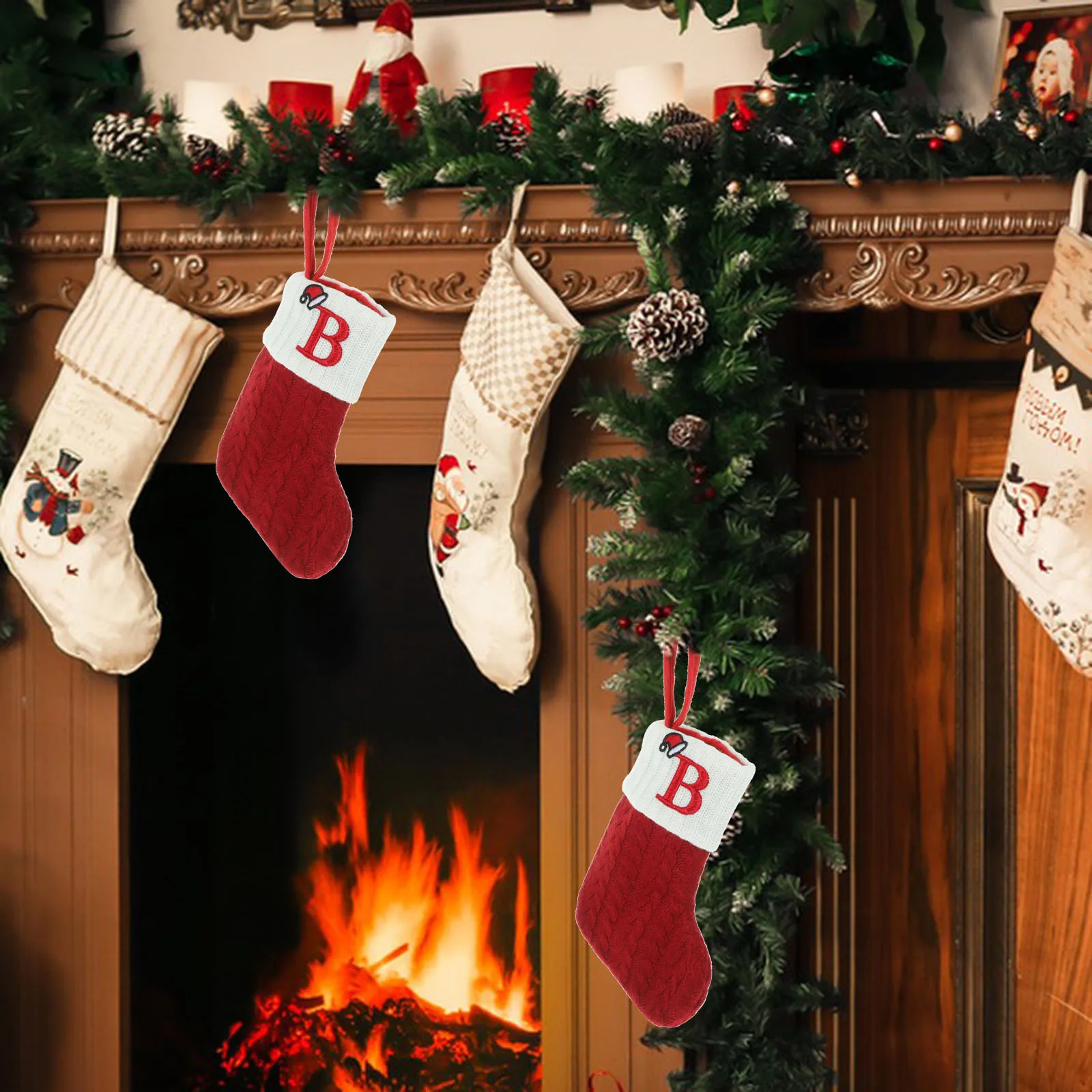 

Christmas Stocking Decoration Holiday Home Ornaments Stockings Farmhouse for Tree Decorative Artificial Cloth
