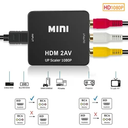 HD 1080P HDMI-compatible To RCA AV Composite Adapter Converter AV2HDMI HDMI2AV Audio Video Cable CVBS RCA AV Adapter with Cable