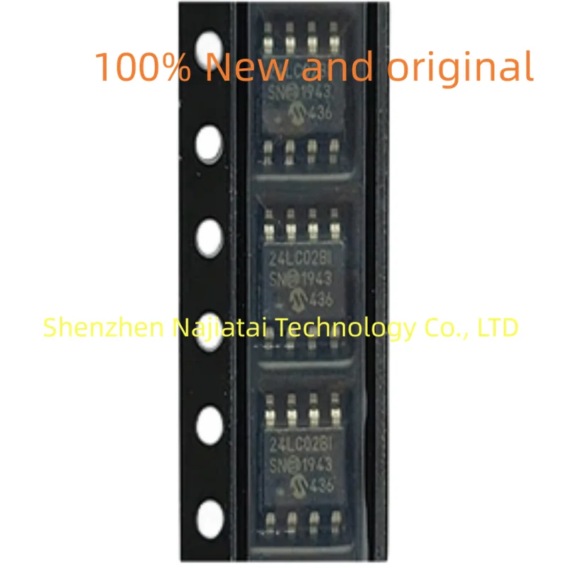 SOP IC 칩, 오리지널 24LC02BT-I/SN 24LC02BT-I 24LC02BT 24LC02BI, 50 개/로트, 100% 신제품