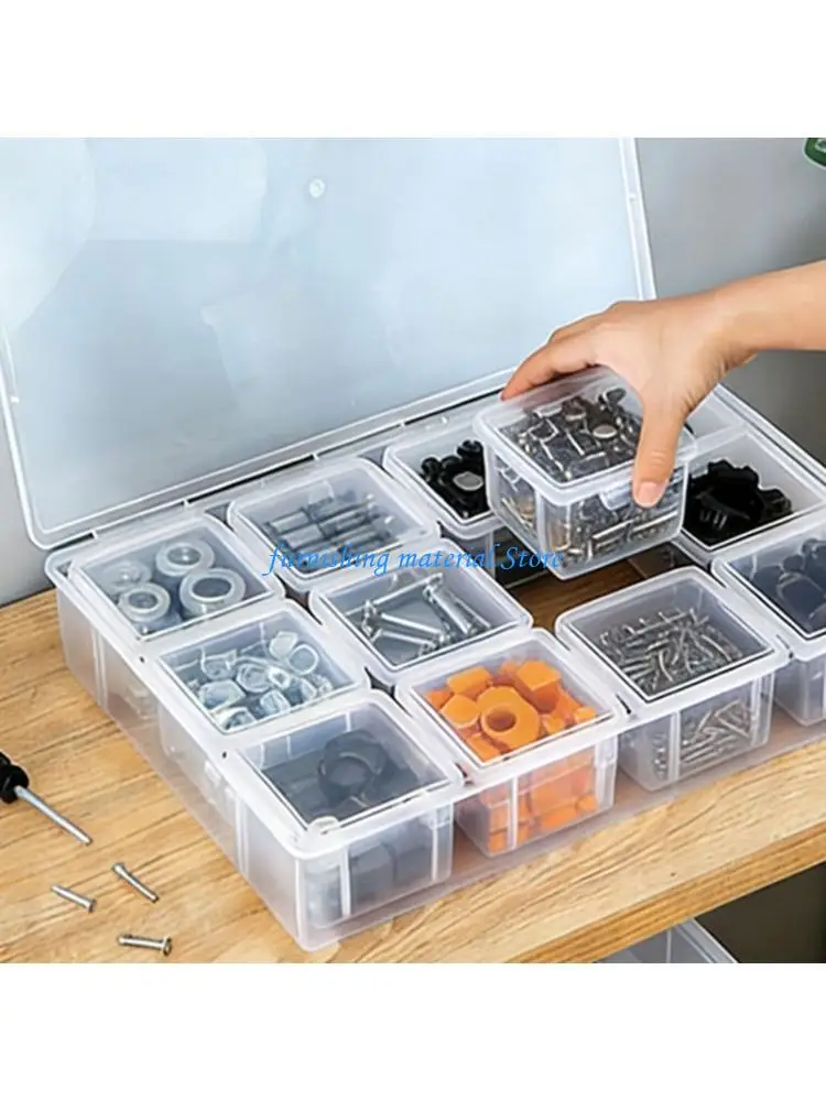 Y5GD Stackable Plastic Hardware Storage Box With Removable Dividers Optimizes Space For Tool And Small Components