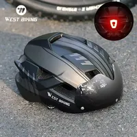 WEST BIKING Men Women Cycling Helmet With Taillight Goggles Sun Visor Bicycle Helmet MTB Road Bike Safe Cap Motorcycle Helmet