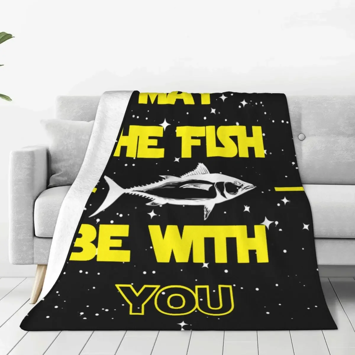 Comfort Fishing Gift Blanket Merch Sofa Decorative Fish Fisherman Throw Blankets Warm Coral Fleece Plush for Outdoor