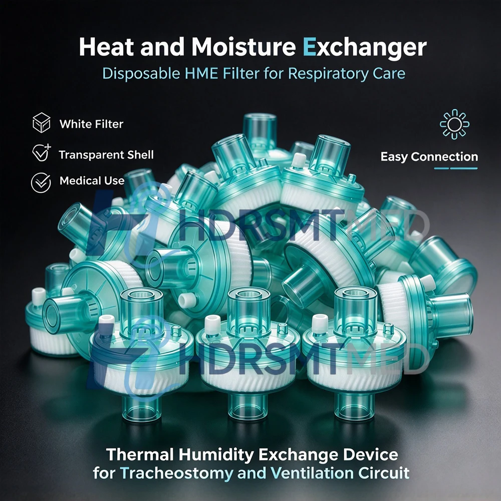 10-50pcs Disposable Breathing System Filters HEPA Moisture Heat Exchanger HME Bacteria Filter Ventilator Accessories