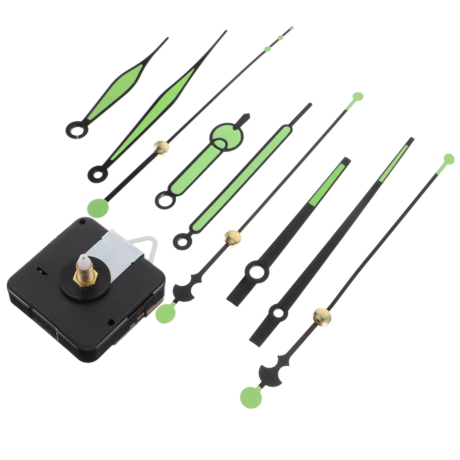 

1 set Fluorescent Clock Movement Kit Silent Mechanism Wall Clock Parts Plastic Upgrade DIY A4-axis 18+3 Sets Glow Dark Hands