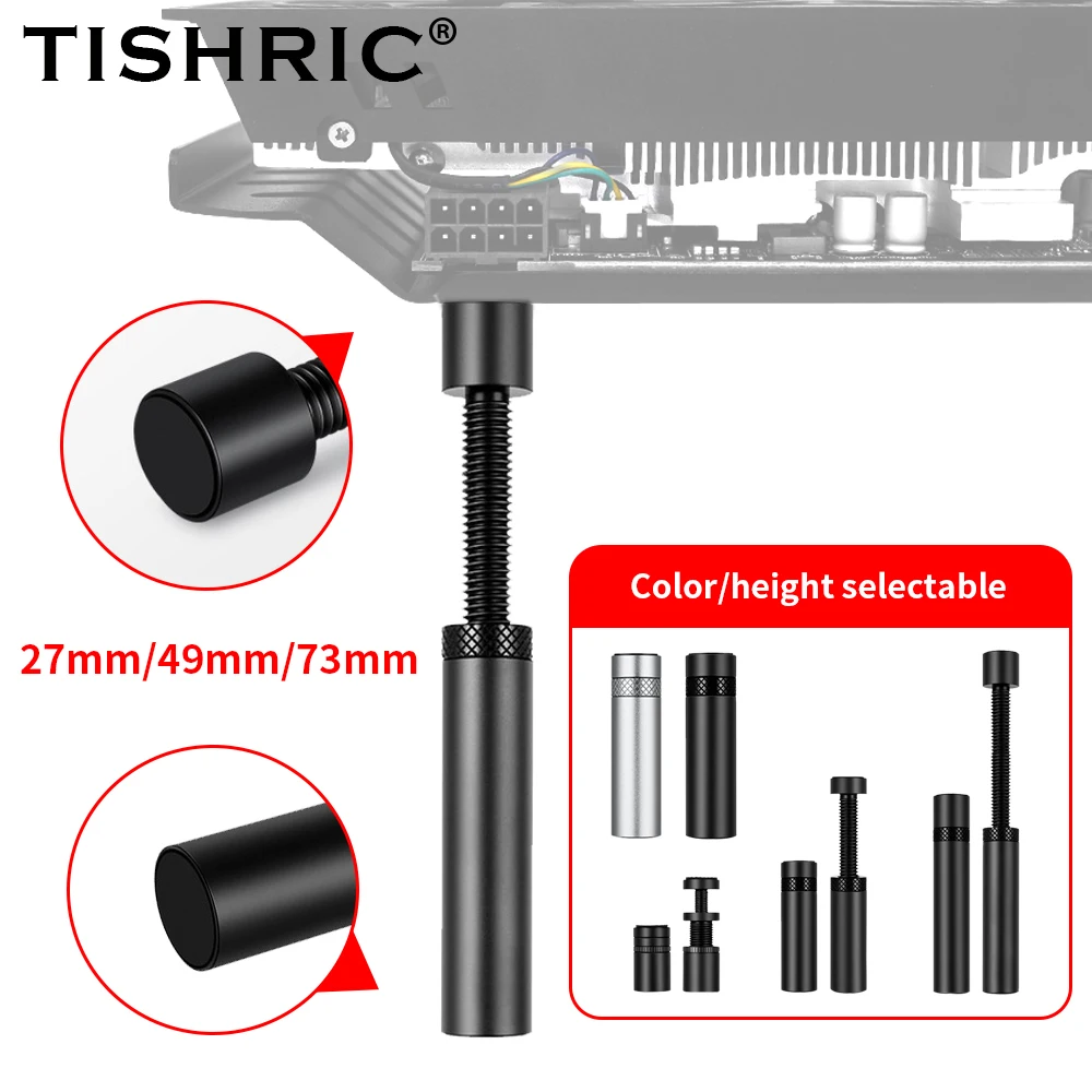 TISHRIC Graphics Card Bracket GPU Holder Support Adjustable Telescopic Rotary Screw Video Card Bracket PC Case Accessory