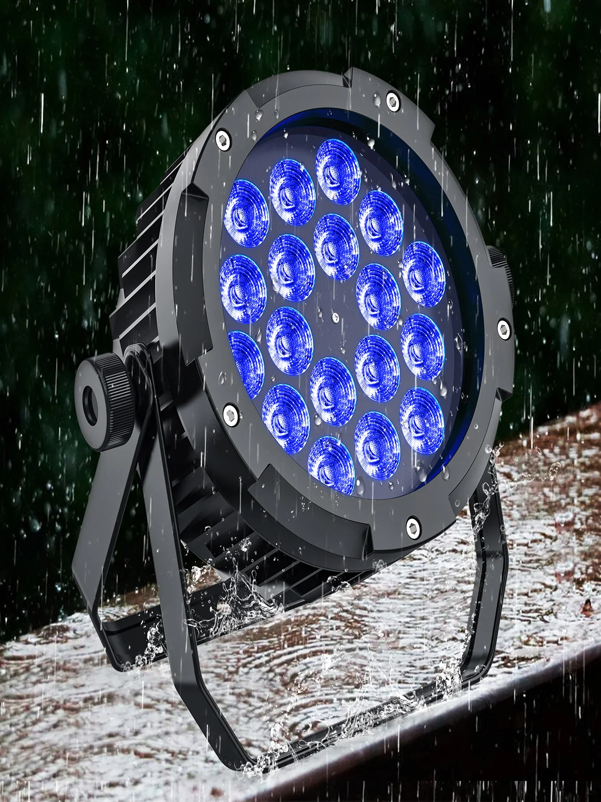 U'King 4 Stück 18 LED Wasserdichte Par-Leuchten 18x10W RGBWA+UV Bühnenbeleuchtung für Disco, Tanzhalle, Party, Performance, DJ-Beleuchtung