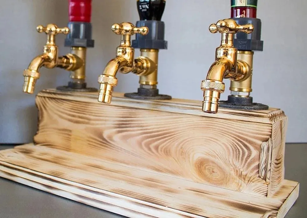 Wood Faucet Shaped Whisky Liquor Dispenser Perfect Wine Alcohol Gifts for Dad Husband Rustic Farmhouse Bar Home Decor image 14