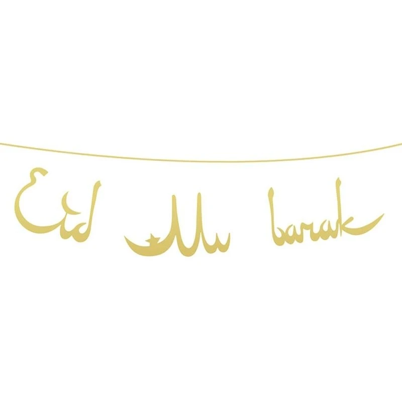 Eid Mubarak for Banner Moon Star Castle Pendant Hanging Ornament Pull Flag