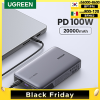 UGREEN 100W 20000mAh Power Bank Portable PD Fast Charging PowerBank for iPhone 15 Laptop Notebook  Fast Charge External Battery