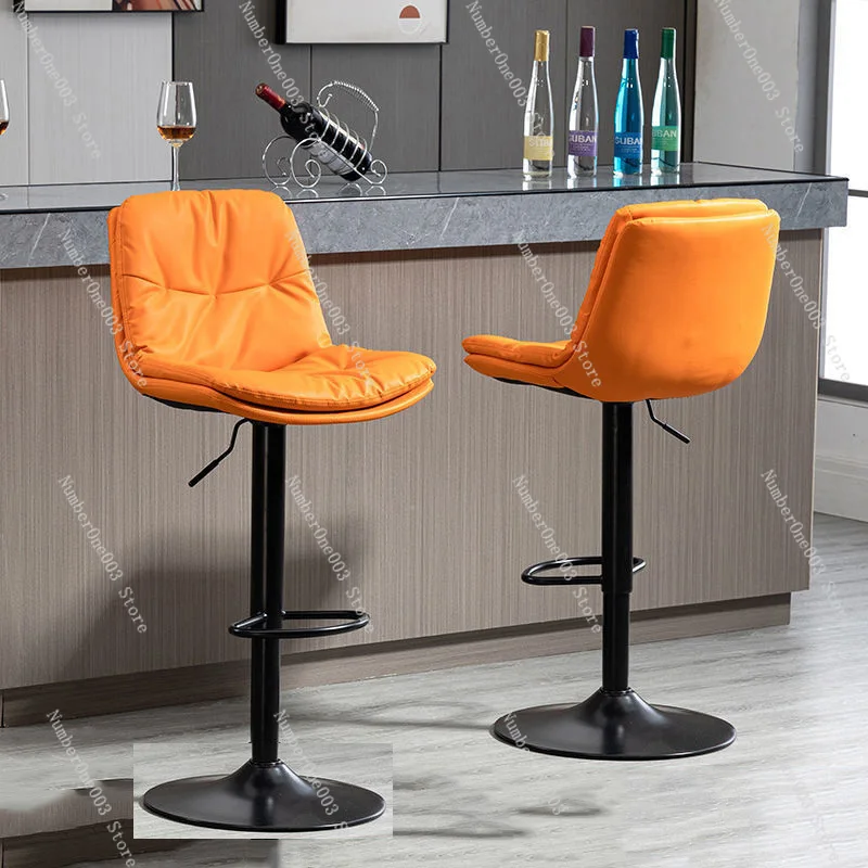 Nordic Bar Stool Adjustable Modern Simple Rotating Home Light Luxury Backrest High Stool