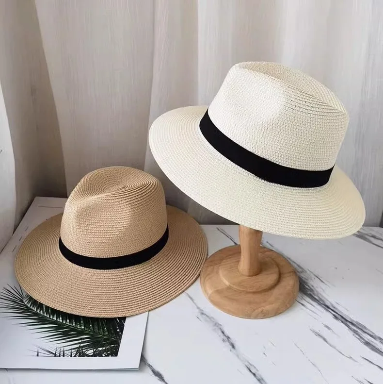 Sommer-Sonnenhut aus Stroh für Männer und Frauen, Modischer Sonnenschutz-Strohhut, Vielseitiger Panama-Hut für Outdoor und Strand, Jazz-Hut – Detail 8
