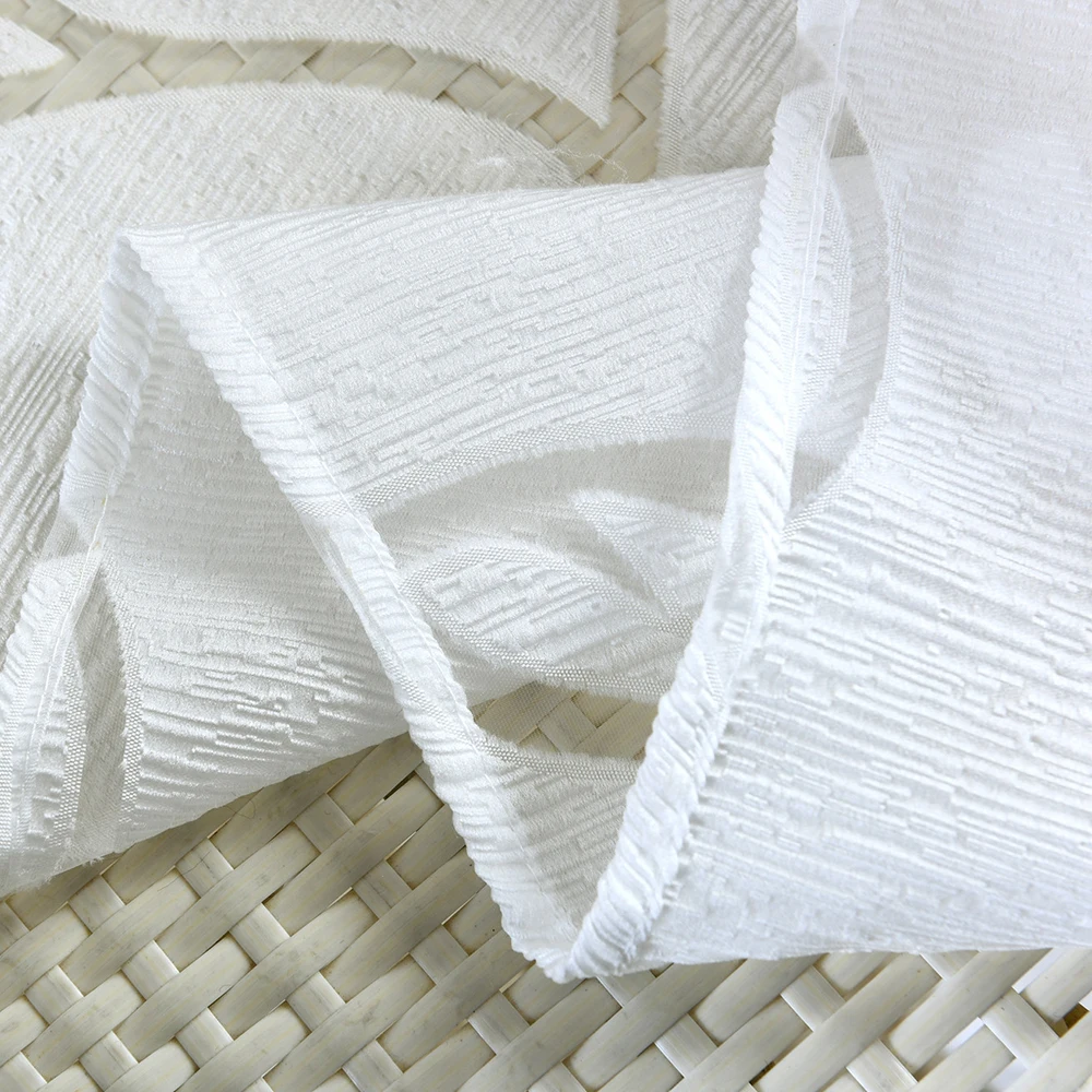 

Leaf Print Curtain Fashionable Single-Sided Window Gauze Decorative Drapes For Living Room Bedroom Cafe Home Accessories White